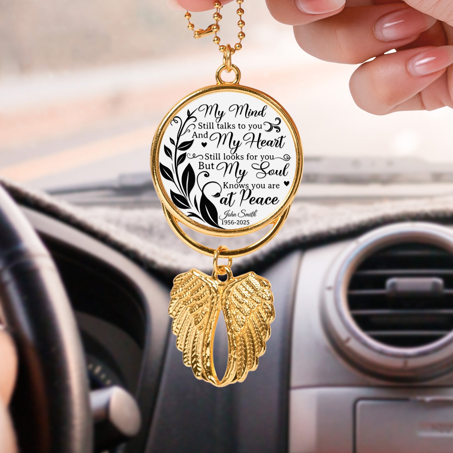 My Mind Still Talks To You - Custom Angel Wings Photo Ornament