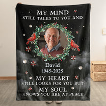 My Mind Still Talks To You Memorial Blanket - Personalized Photo Blanket