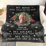 My Mind Still Talks To You Memorial Blanket - Personalized Photo Blanket