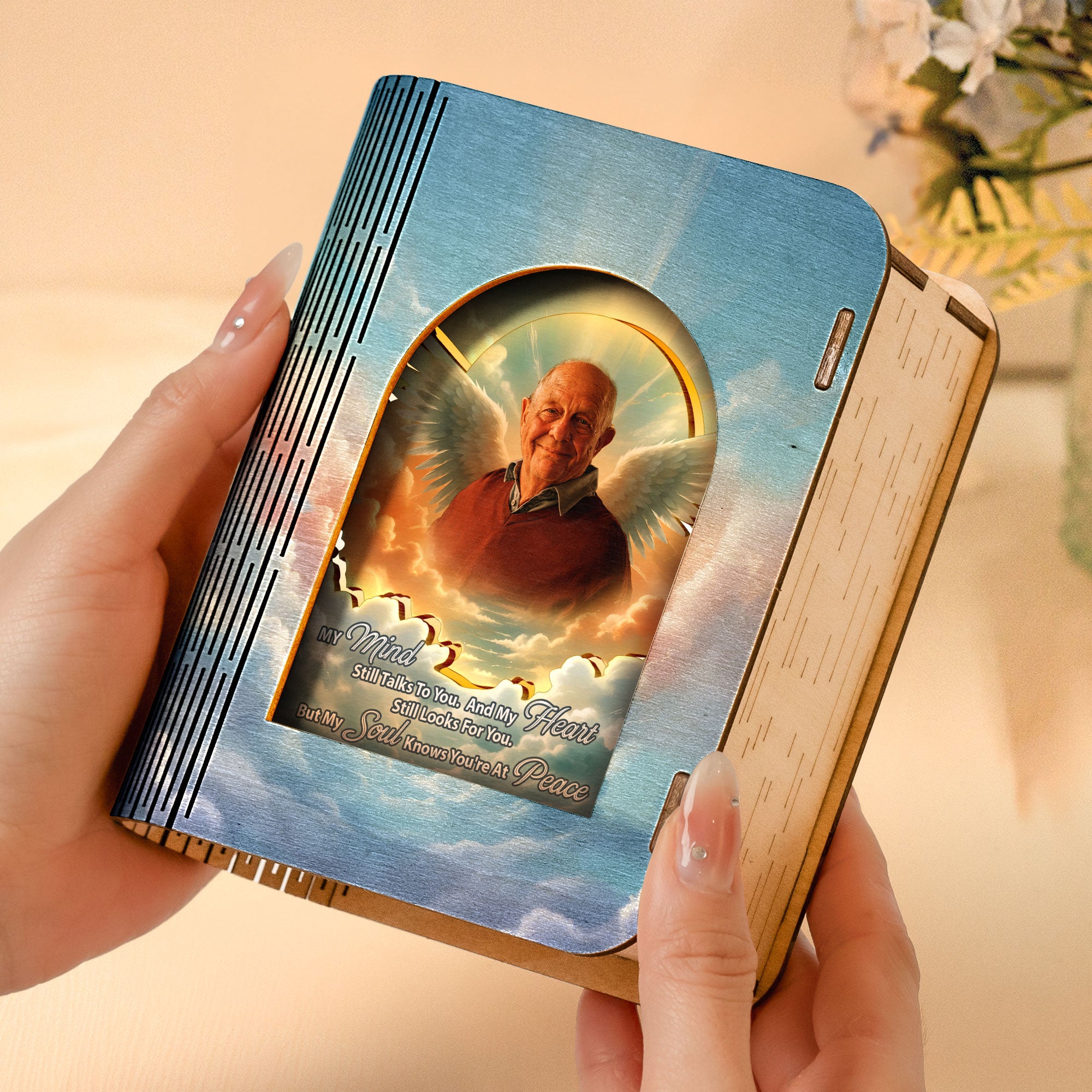 My Mind Still Talks To You - Personalized 3D Wooden Puzzle Photo Night Light
