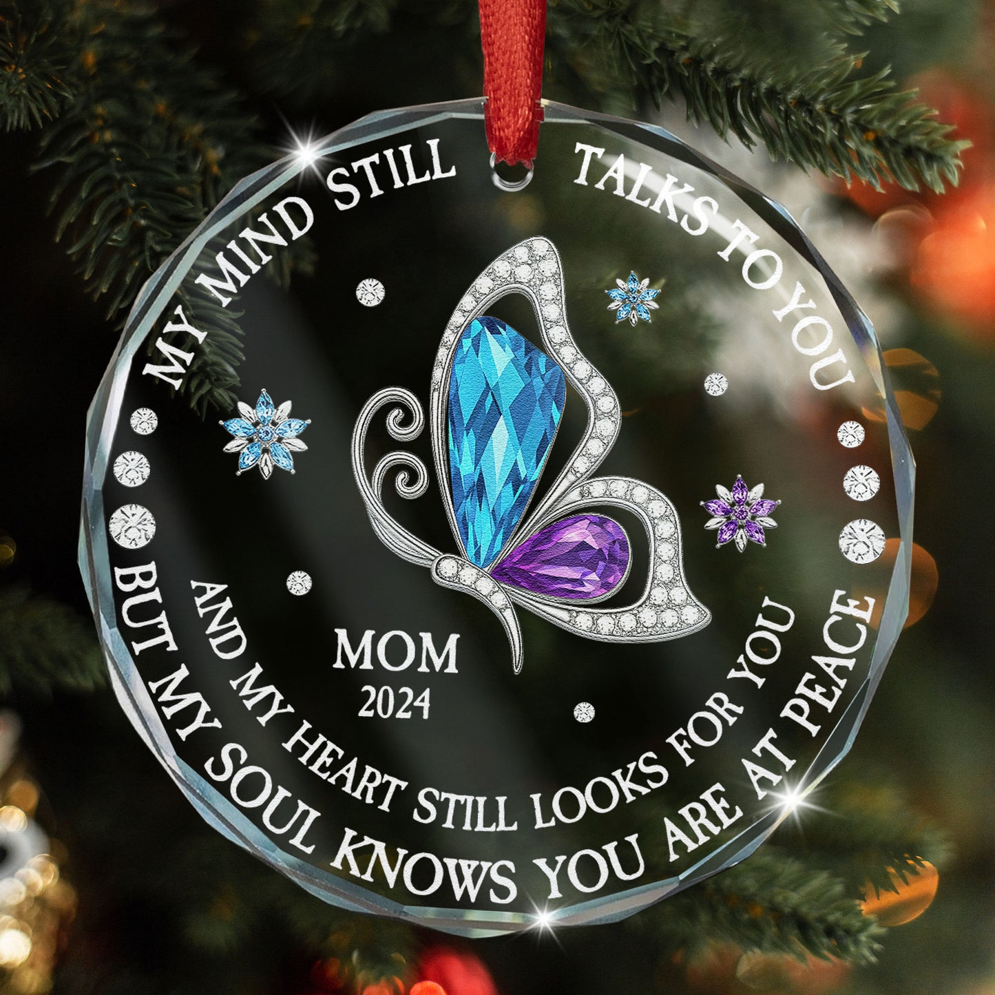 My Mind Still Talks To You - Personalized Glass Ornament