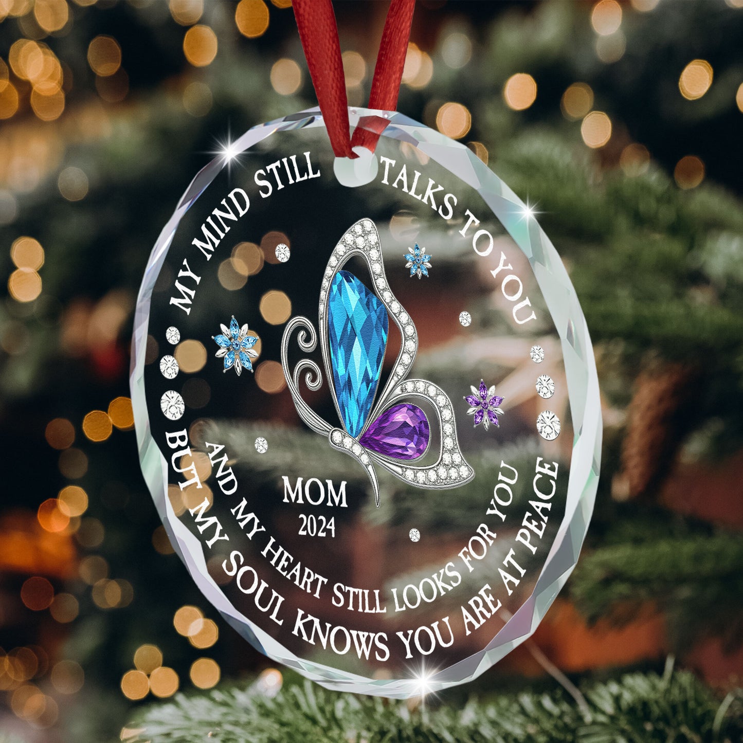 My Mind Still Talks To You - Personalized Glass Ornament