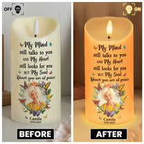 My Mind Still Talks To You - Personalized Photo LED Candle