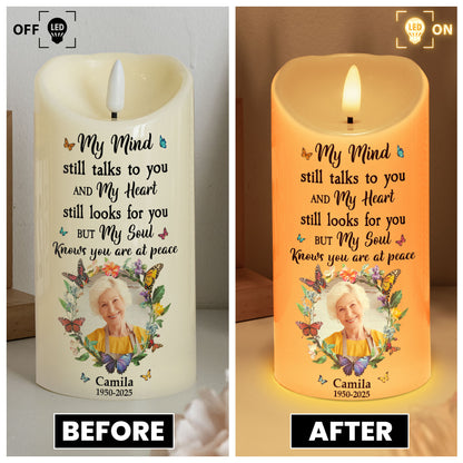 My Mind Still Talks To You - Personalized Photo LED Candle