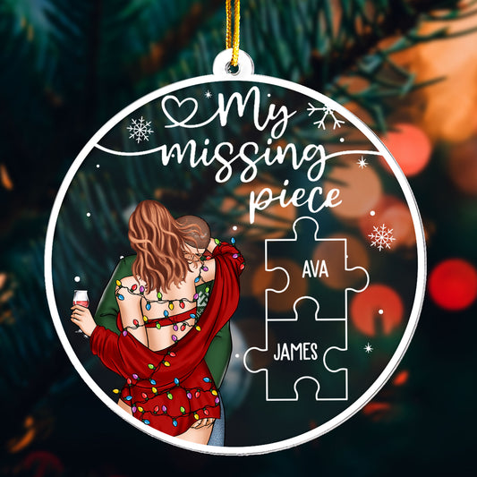 My Missing Piece Christmas Lights - Personalized Acrylic Ornament