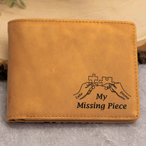 My Missing Piece Couple Hands- Personalized Leather Wallet