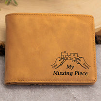 My Missing Piece Couple Hands- Personalized Leather Wallet