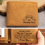 My Missing Piece Couple Hands- Personalized Leather Wallet