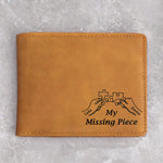 My Missing Piece Couple Hands- Personalized Leather Wallet