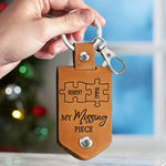 My Missing Piece Drive Safe I Need You - Personalized Leather Photo Keychain