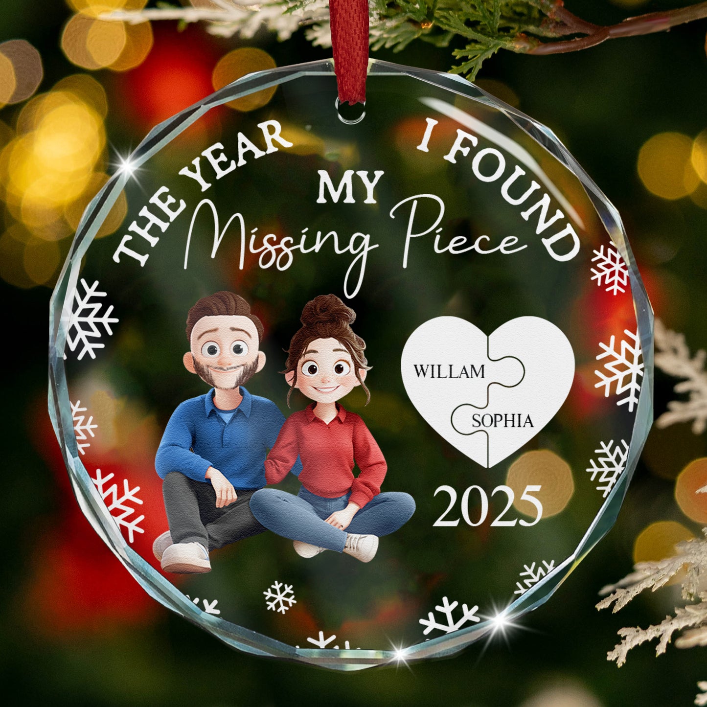 My Missing Piece - Personalized Glass Ornament