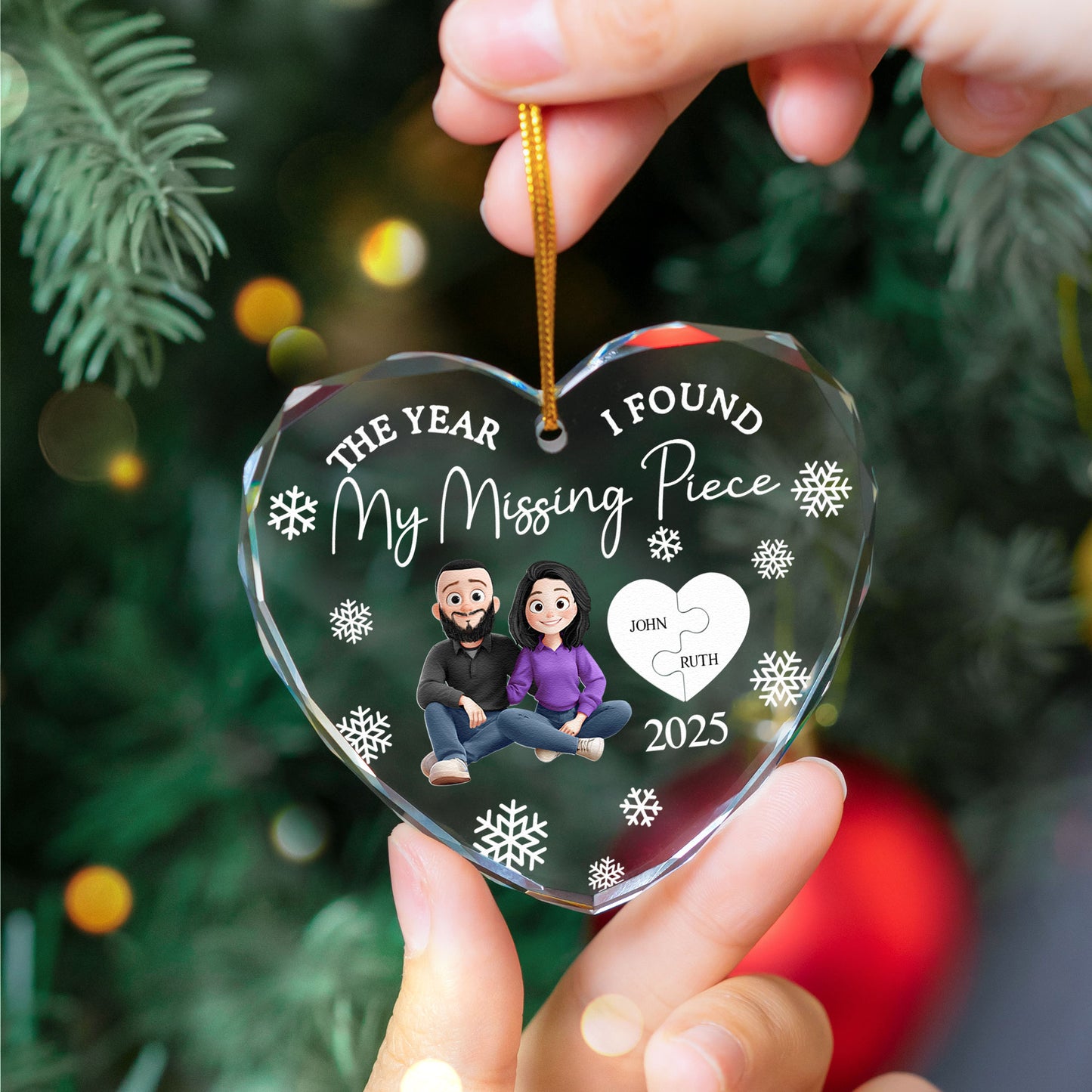 My Missing Piece - Personalized Glass Ornament