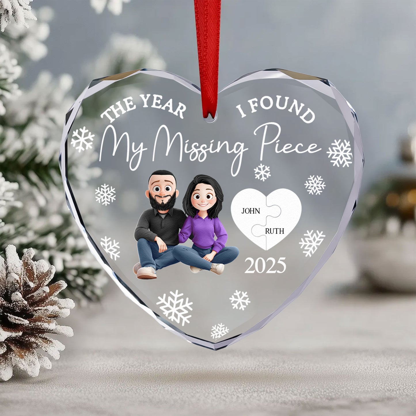 My Missing Piece - Personalized Glass Ornament