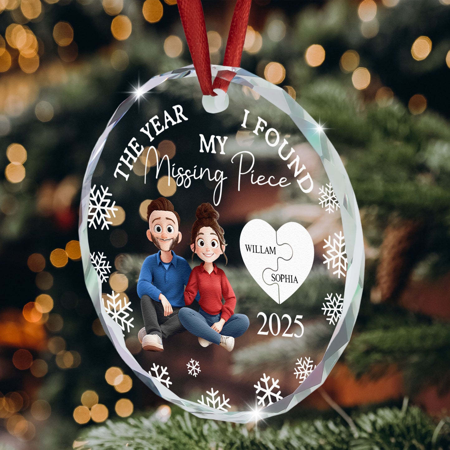 My Missing Piece - Personalized Glass Ornament
