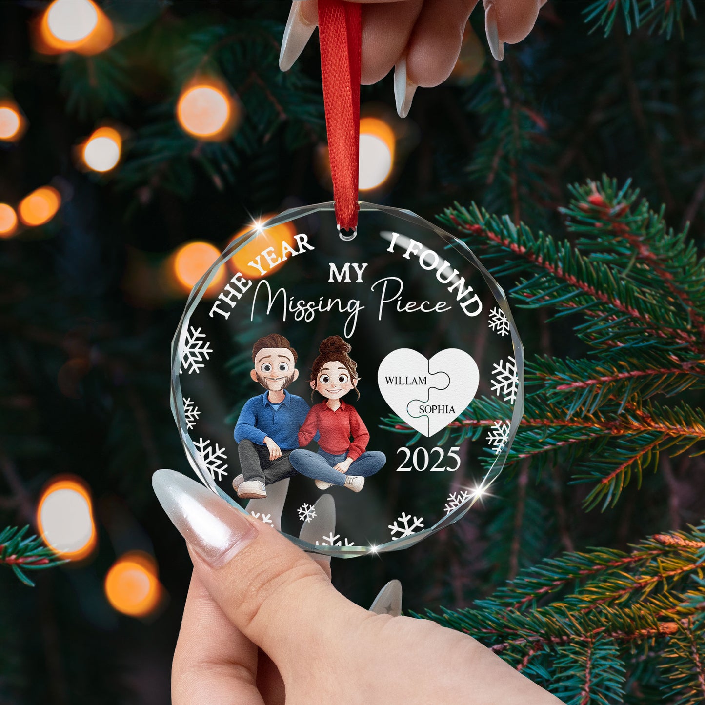 My Missing Piece - Personalized Glass Ornament