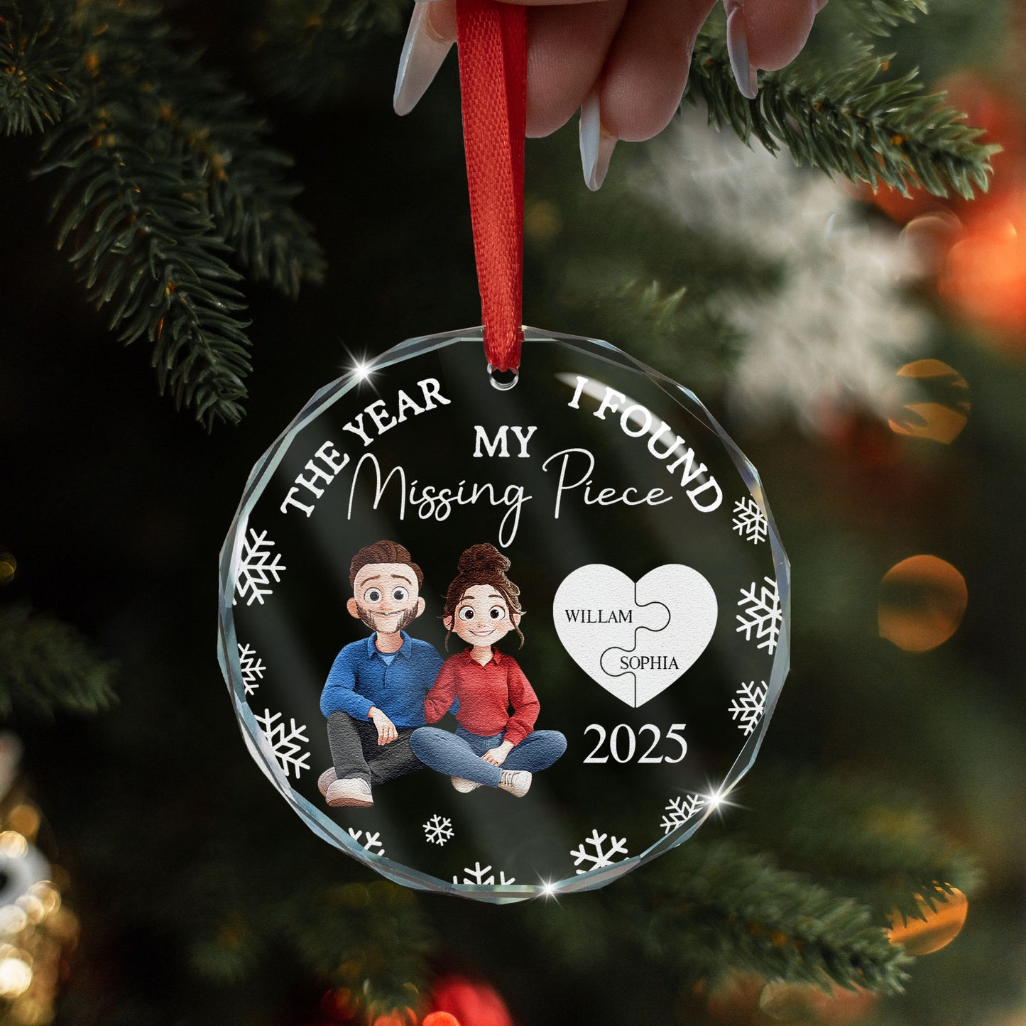 My Missing Piece - Personalized Glass Ornament
