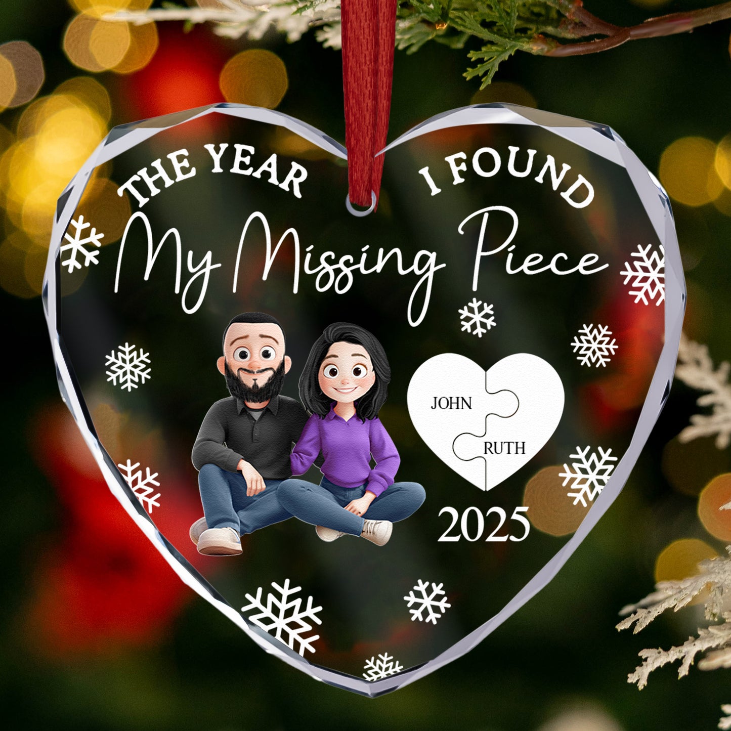 My Missing Piece - Personalized Glass Ornament