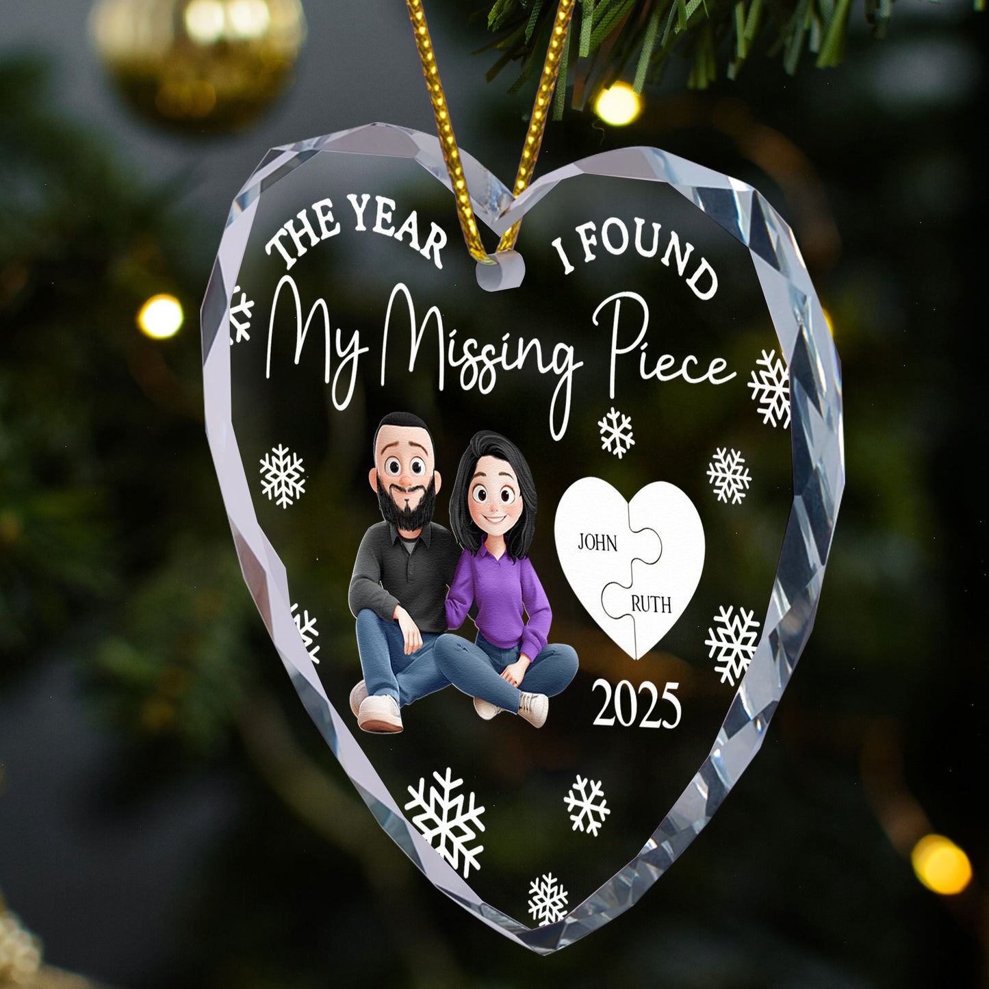 My Missing Piece - Personalized Glass Ornament