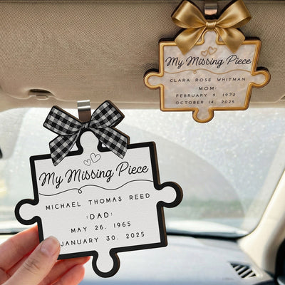My Missing Piece - Personalized Wooden Car Visor Clip