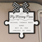 My Missing Piece - Personalized Wooden Car Visor Clip