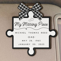 My Missing Piece - Personalized Wooden Car Visor Clip