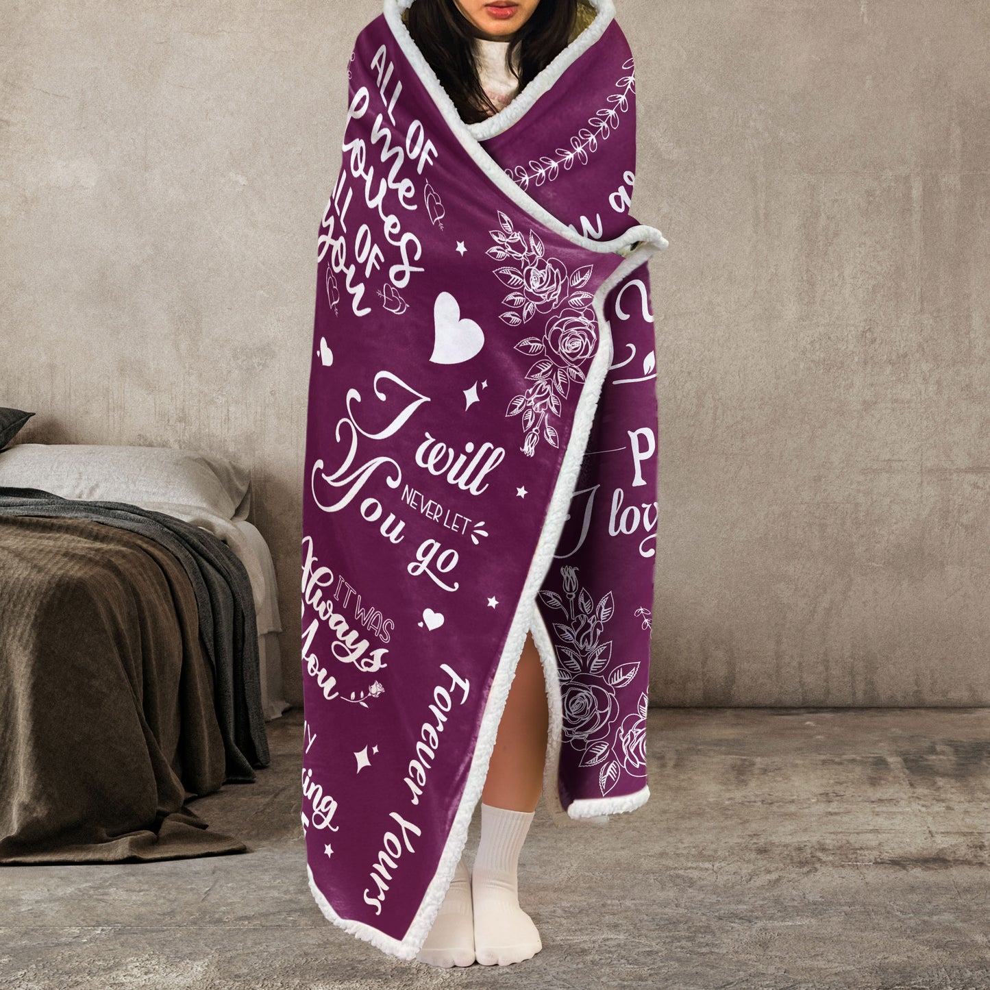 My Missing Piece You Complete Me - Personalized Photo Wearable Blanket Hoodie