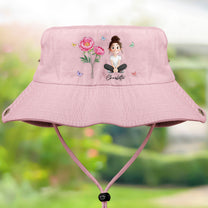 My Own Flower Birthday Cartoon Version - Personalized Bucket Hat