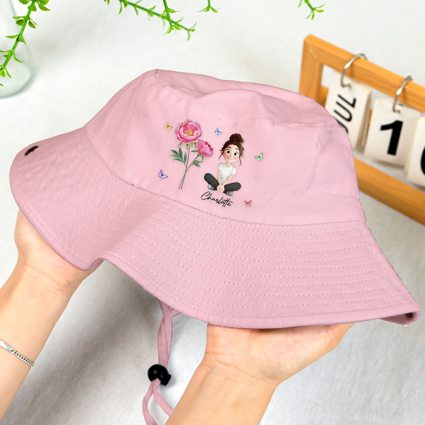 My Own Flower Birthday Cartoon Version - Personalized Bucket Hat