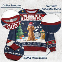 My Dog Ate My Lesson Plan - Teacher Christmas Gift - Personalized Ugly Sweater