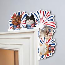 My Pets Are Waiting For America’s 250th - Personalized Door Corner Wood Sign