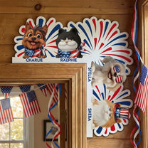My Pets Are Waiting For America’s 250th - Personalized Door Corner Wood Sign
