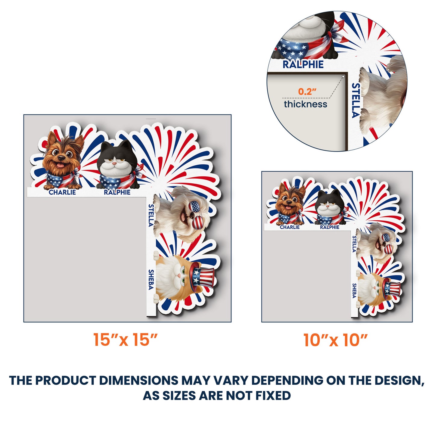 My Pets Are Waiting For America’s 250th - Personalized Door Corner Wood Sign