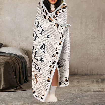 My Reading Blanket Just A Girl Who Loves Books - Personalized Wearable Blanket Hoodie