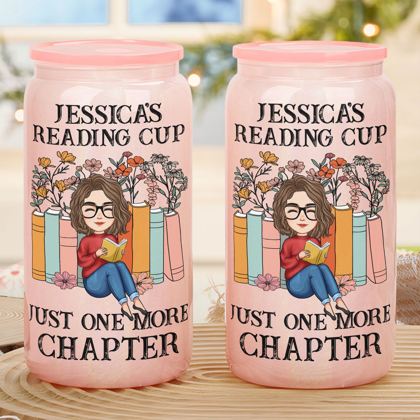 My Reading Cup - Personalized Shimmer Glass Can