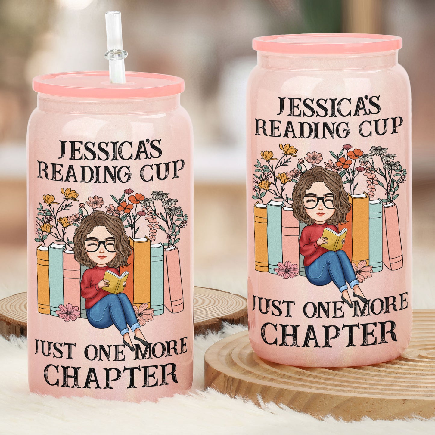 My Reading Cup - Personalized Shimmer Glass Can
