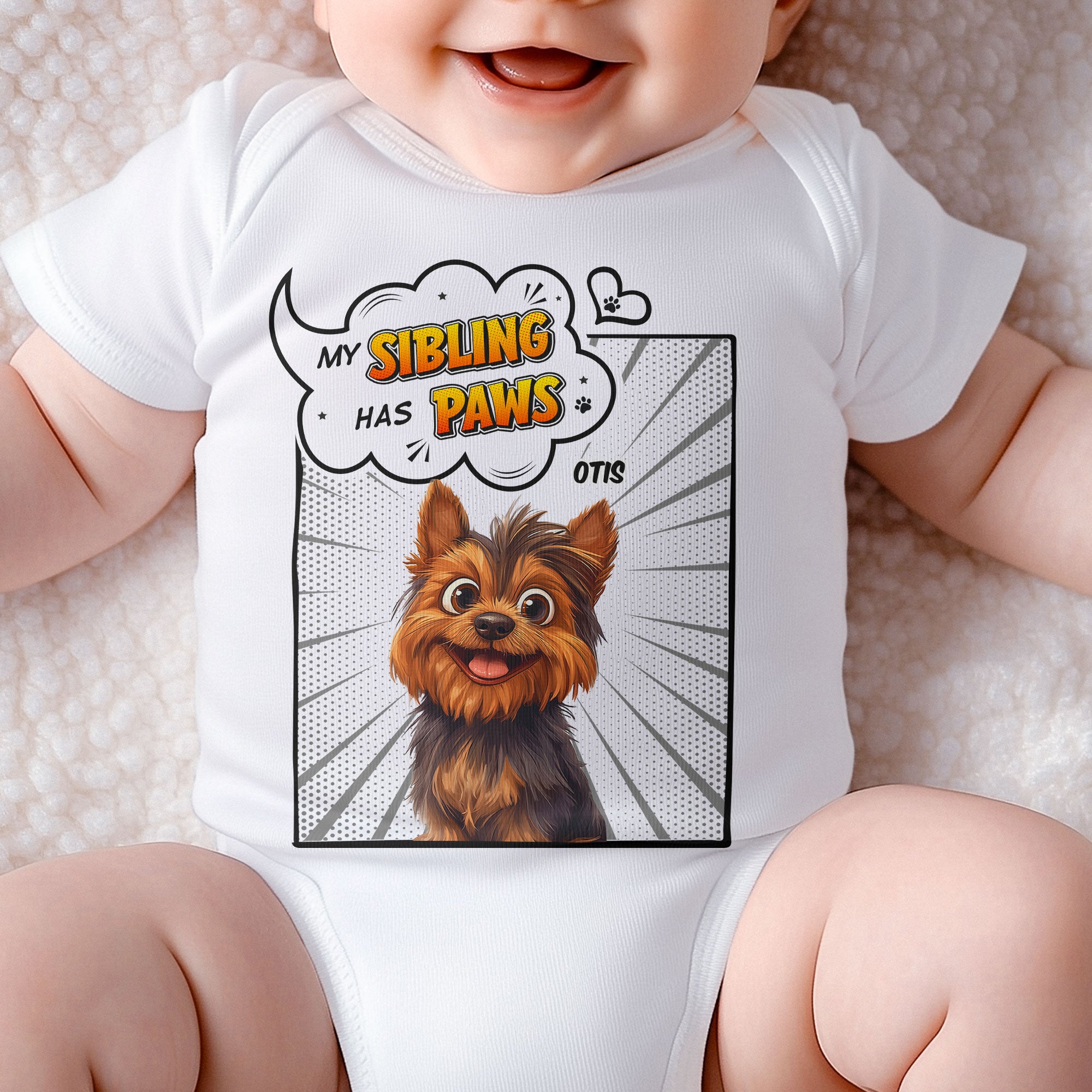 My Sibling Has Paws - Personalized Baby Bodysuit