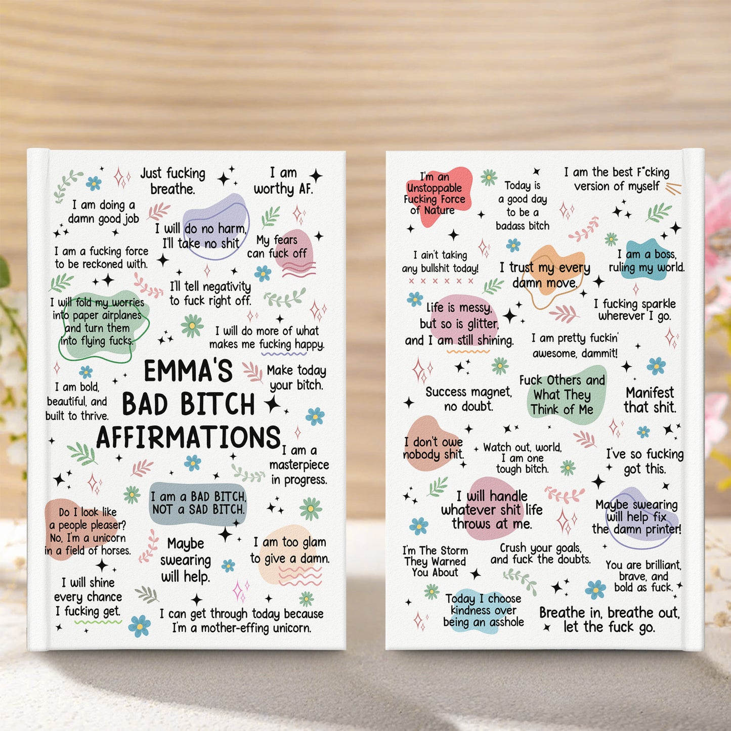 My Swear Affirmations - Gifts For Daughter, Friend, For Me Gift - Personalized Hardcover Journal