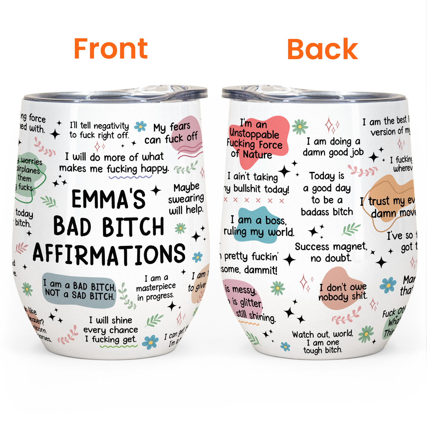 My Swear Affirmations - Gifts For Daughter, Friend, For Me Gift - Personalized Wine Tumbler