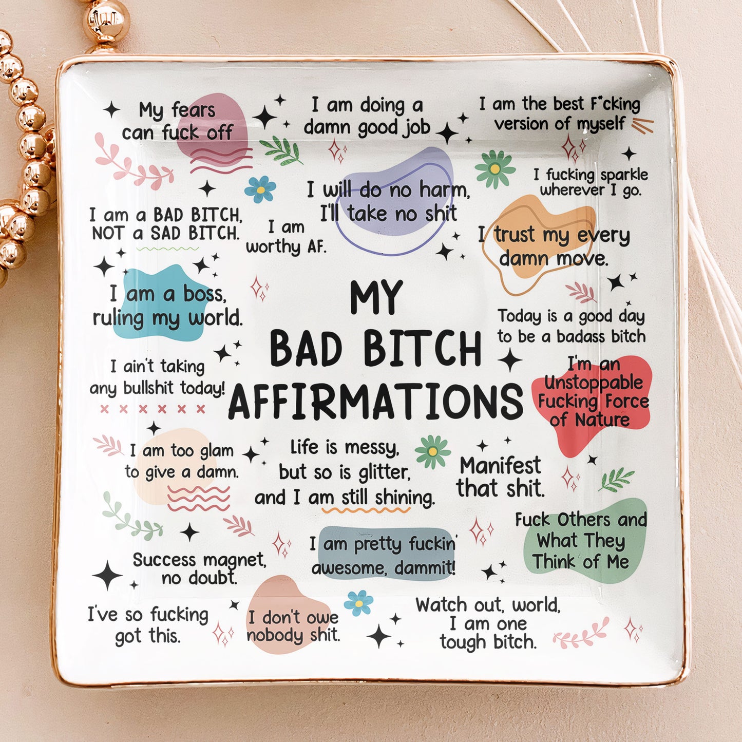 My Swear Affirmations - Gifts For Daughter, Friend, For Me Gift - Jewelry Dish