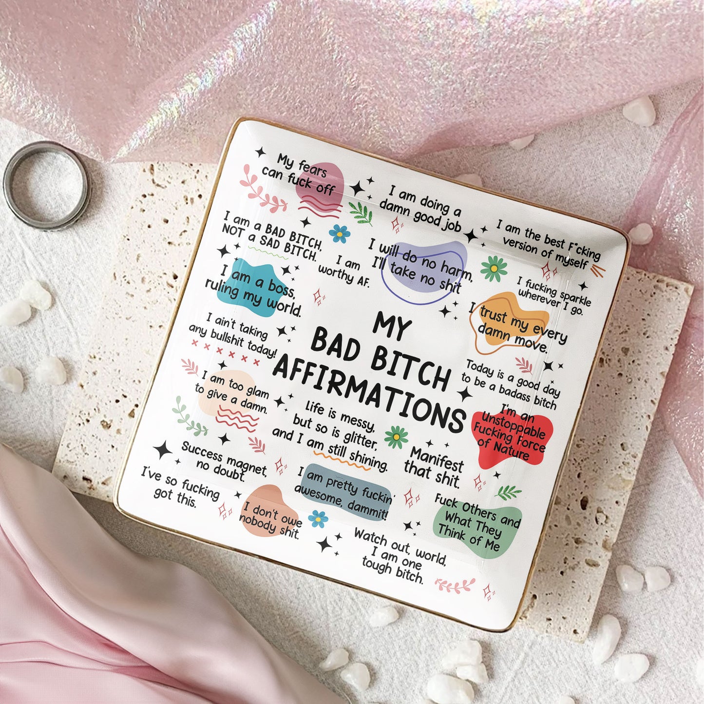 My Swear Affirmations - Gifts For Daughter, Friend, For Me Gift - Jewelry Dish