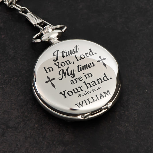 My Times Are In Your Hands Christian Bible - Personalized Pocket Watch