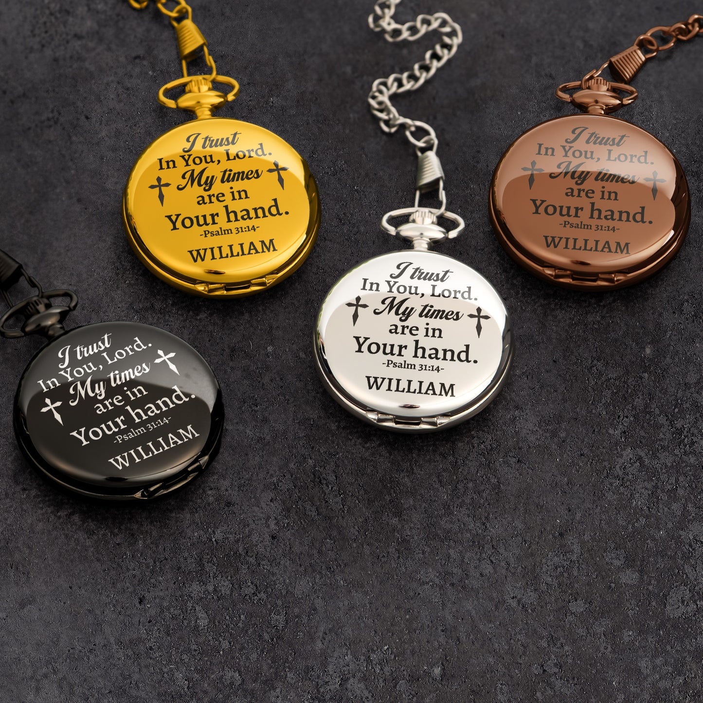 My Times Are In Your Hands Christian Bible - Personalized Pocket Watch