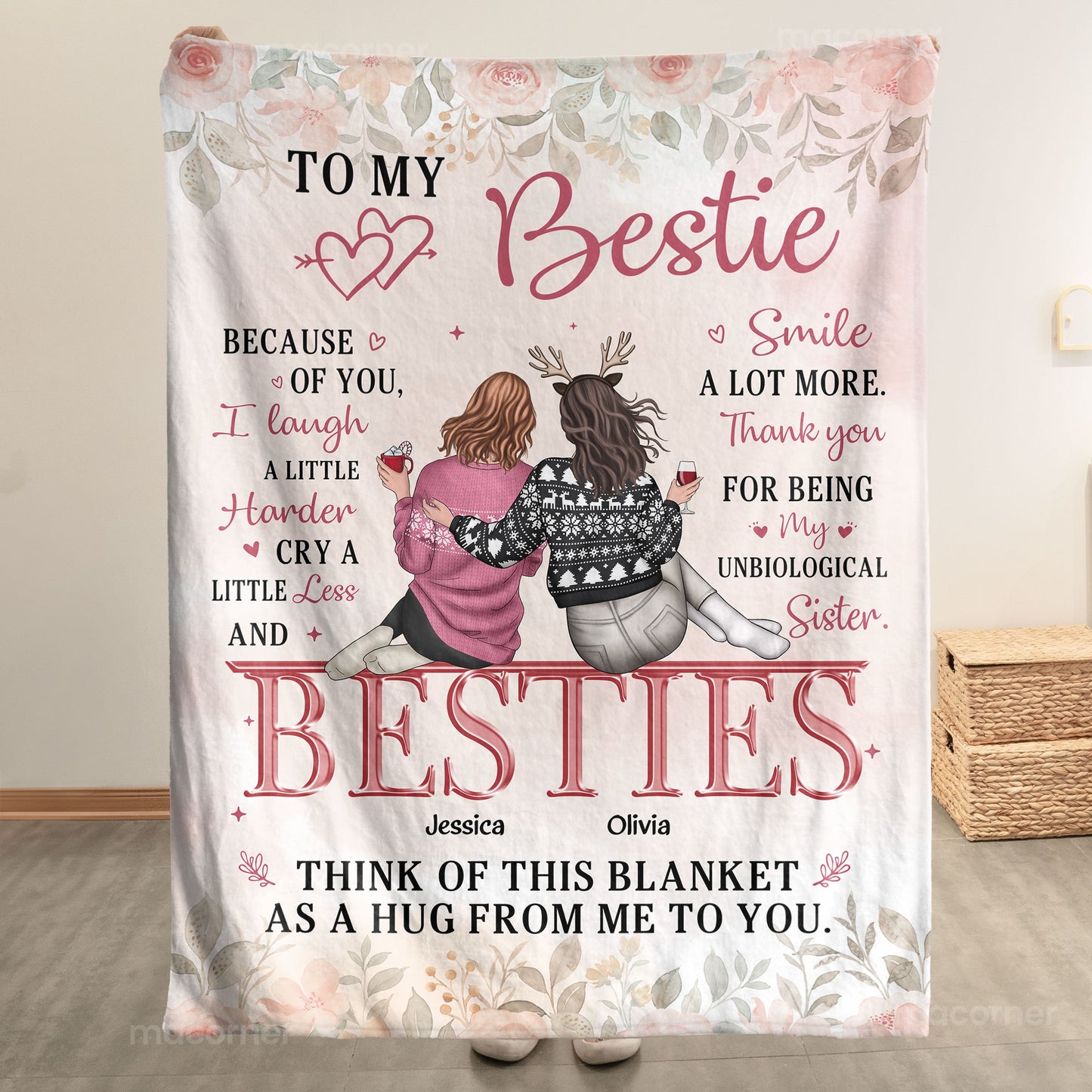 My Unbiological Sister Think Of This Blanket As A Hug - Personalized Blanket