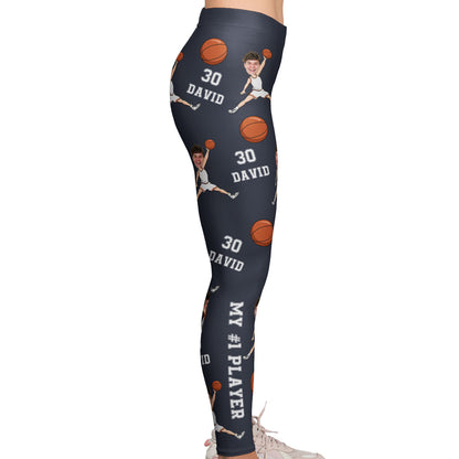 My #1 Player - Personalized Photo Leggings