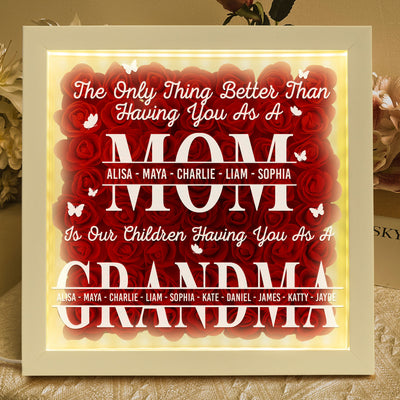 My Children Having You As A Grandma - With Kids' Names - Personalized Shadow Box