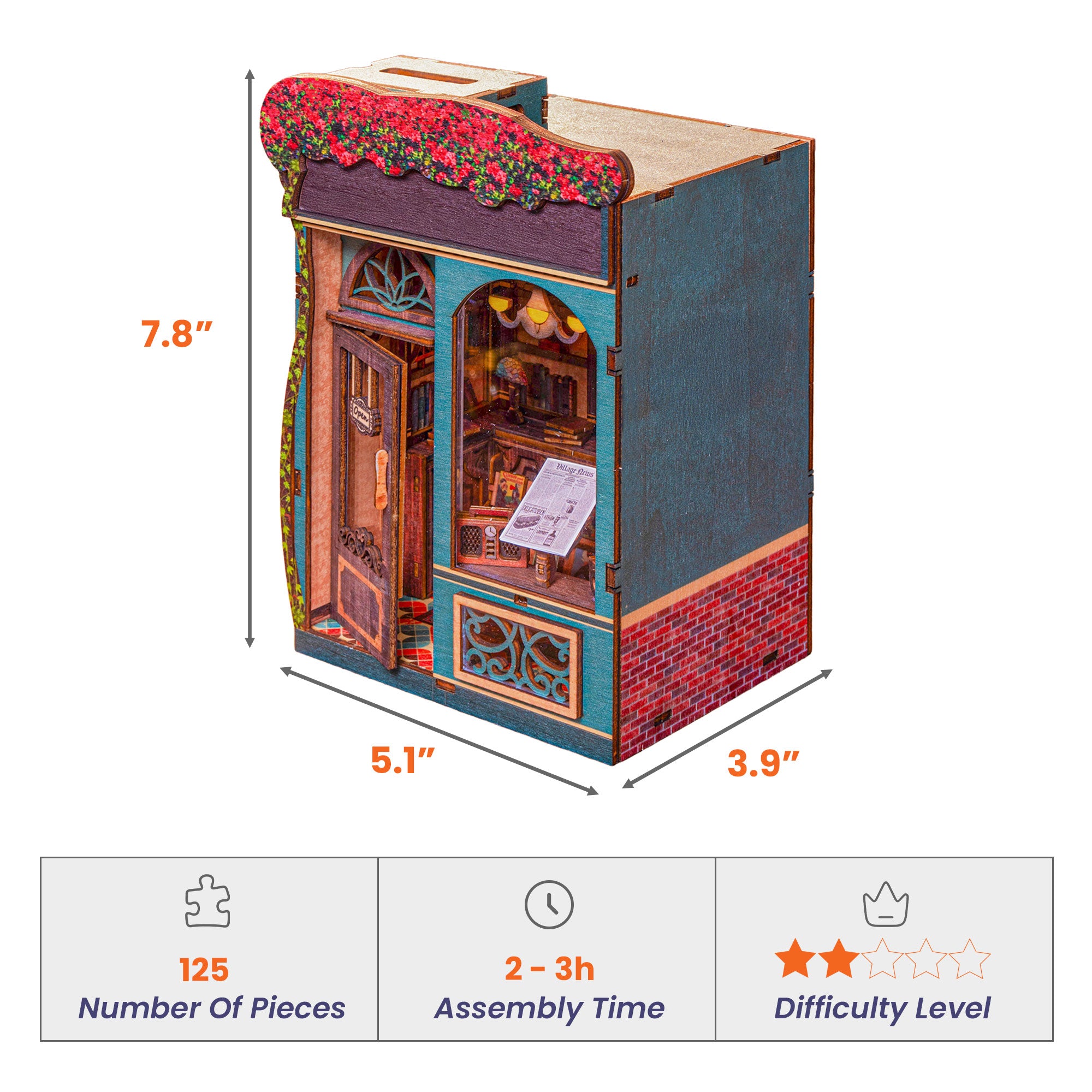 My Library & Old Bookstore - Personalized DIY Book Nook Kit