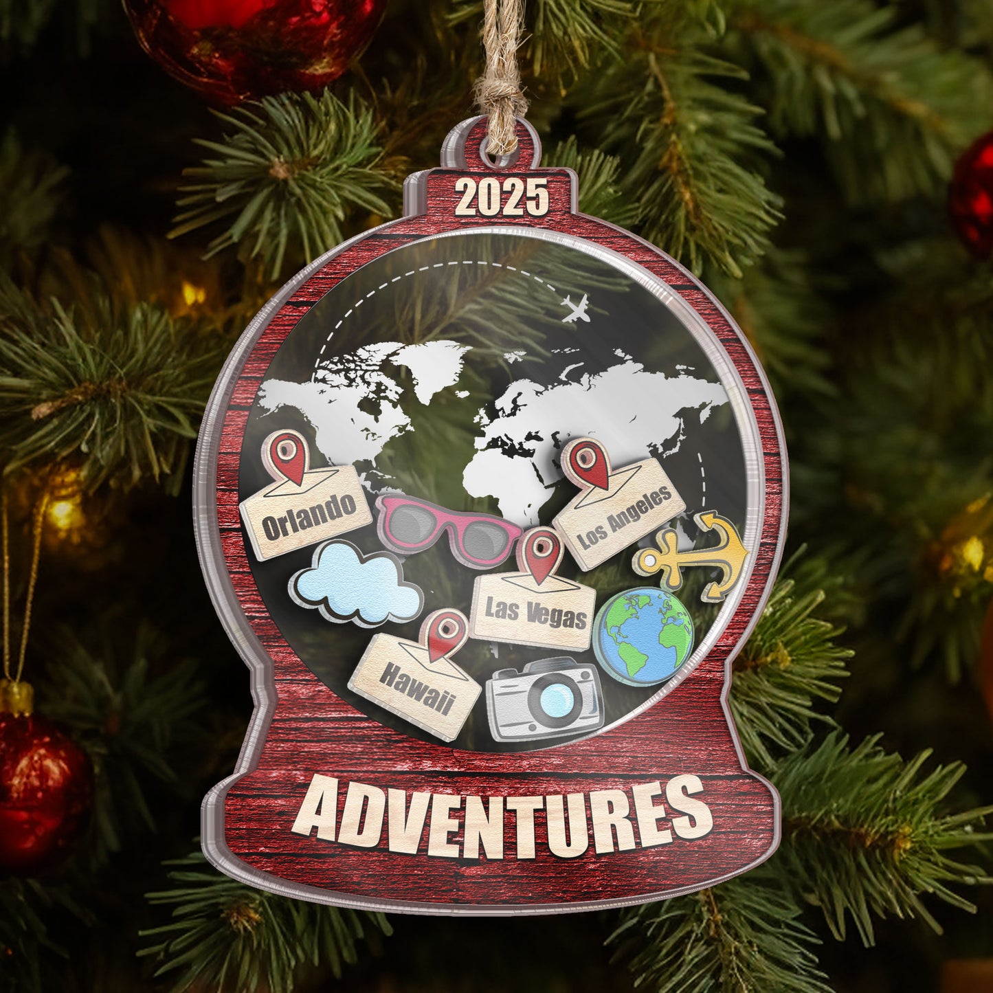 My Travel Adventure - Personalized Shaker Ornament