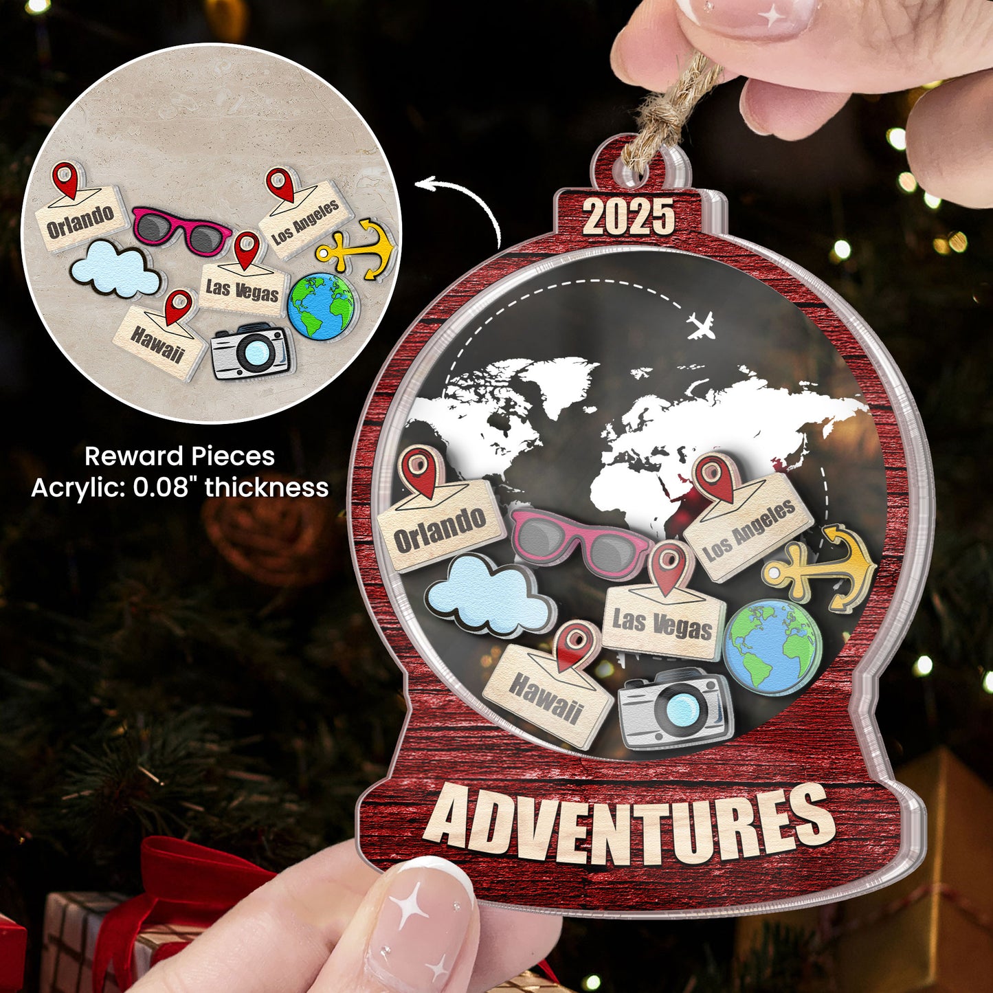 My Travel Adventure - Personalized Shaker Ornament