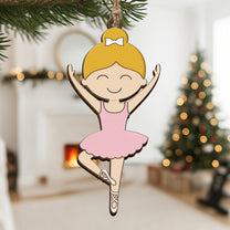 Ballerina Ornament For Girls 2D Flat - Wooden Ornament