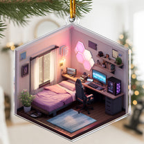 2D Flat Gamer PC Gaming Computer RGB Lights Desk Setup - Acrylic Ornament